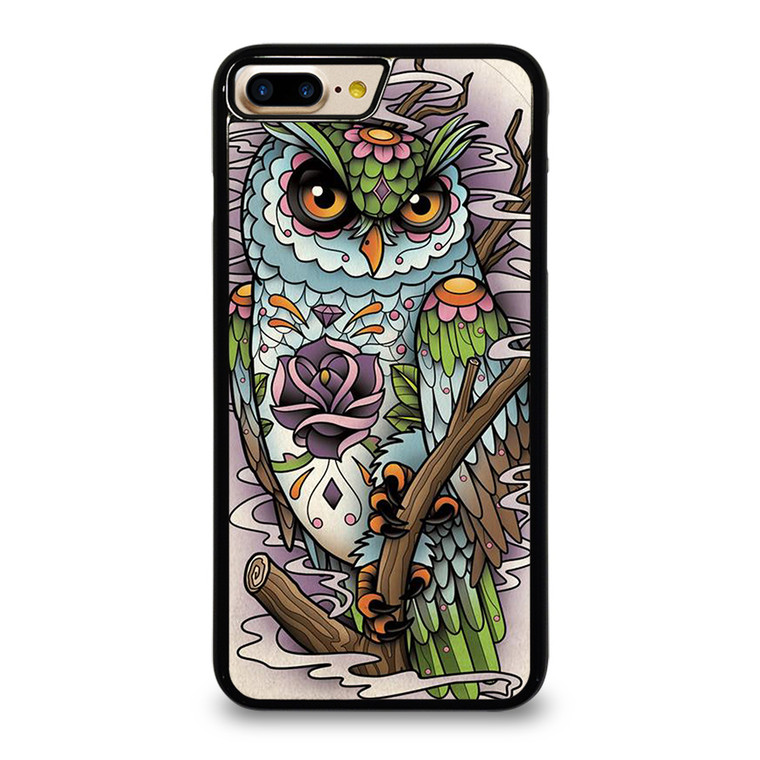 SUGAR SKULL OWL TATTO LOGO iPhone 7 Plus Case