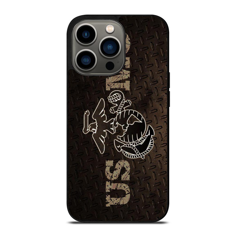 UNITED STATED MARINE CORPS METAL LOGO iPhone 13 Pro Case UNITED STATED MARINE CORPS METAL LOGO iPhone 13 Pro Case