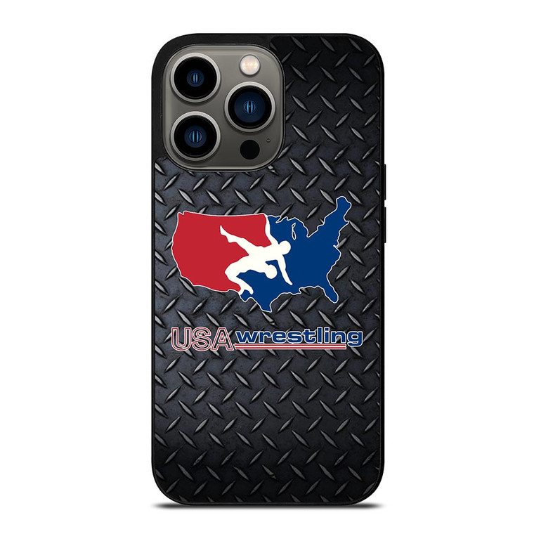 USA WRESTLING METAL LOGO iPhone 13 Pro Case