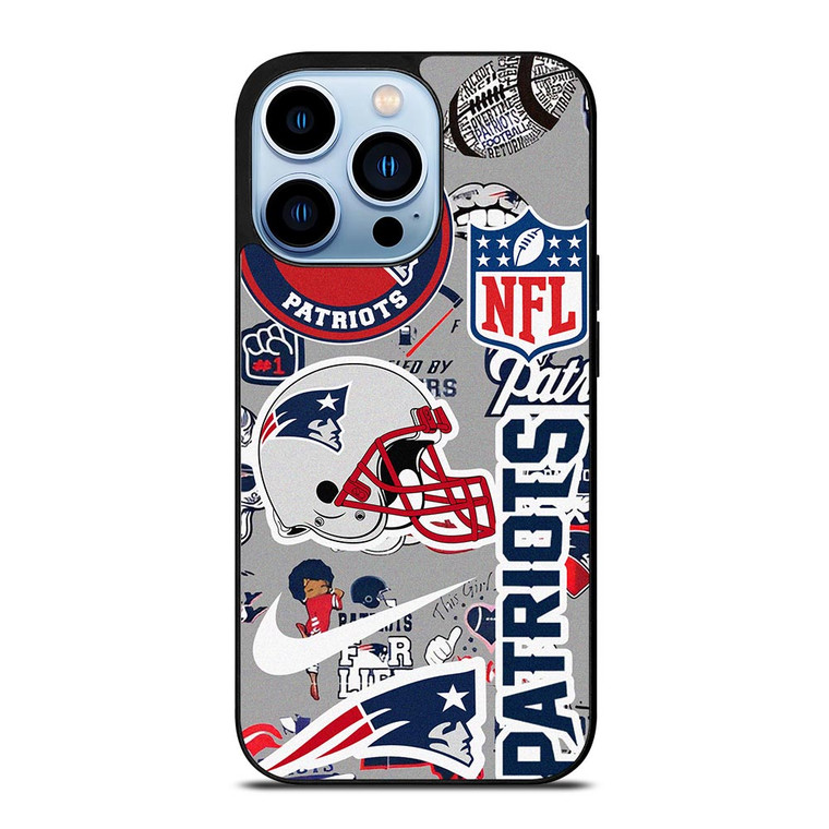 NEW ENGLAND PATRIOTS NFL STICKER BOMB iPhone 13 Pro Max Case