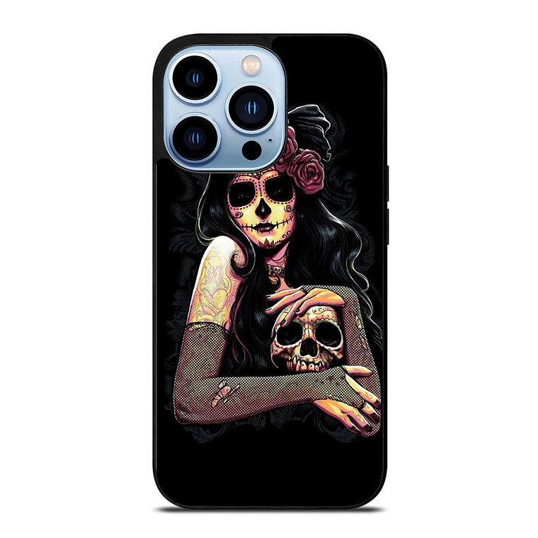 SUGAR SKULL TATTOO GIRL iPhone 13 Pro Max Case SUGAR SKULL TATTOO GIRL iPhone 13 Pro Max Case