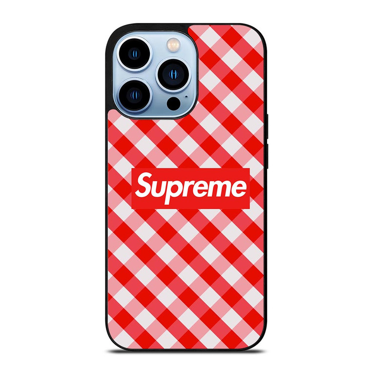 SUPREME RED GINGHAM iPhone 13 Pro Max Case