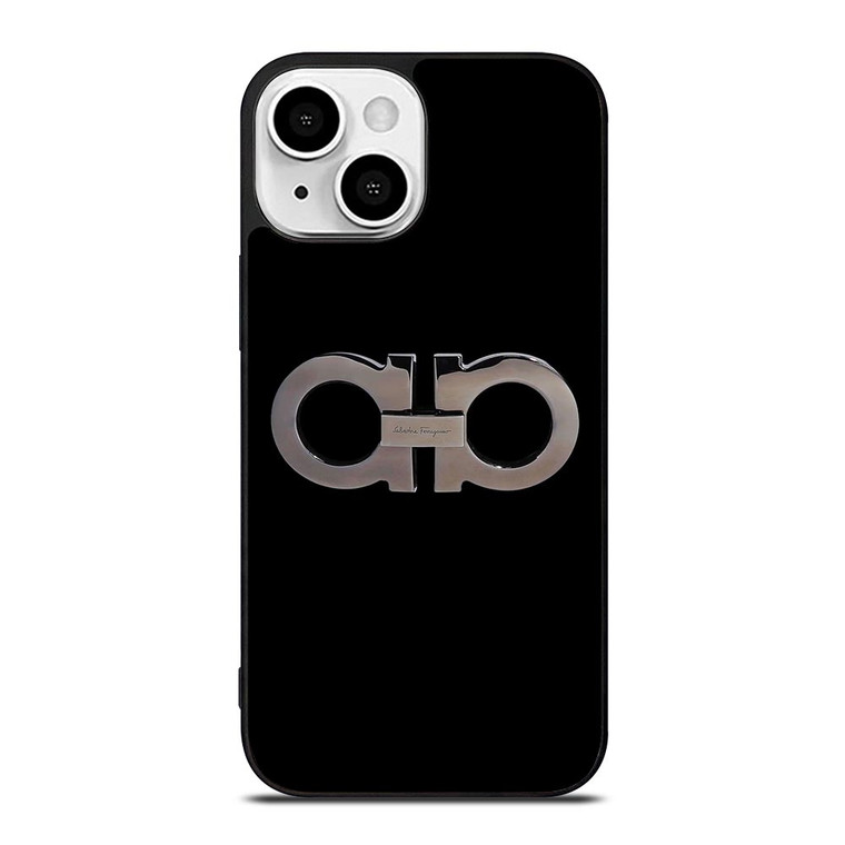 SALVATORE FERRAGAMO LOGO BLACK iPhone 13 Mini Case