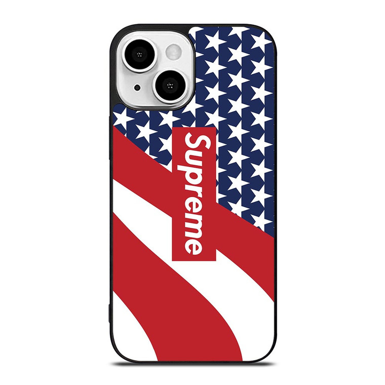 SUPREME LOGO AMERICAN FLAG iPhone 13 Mini Case