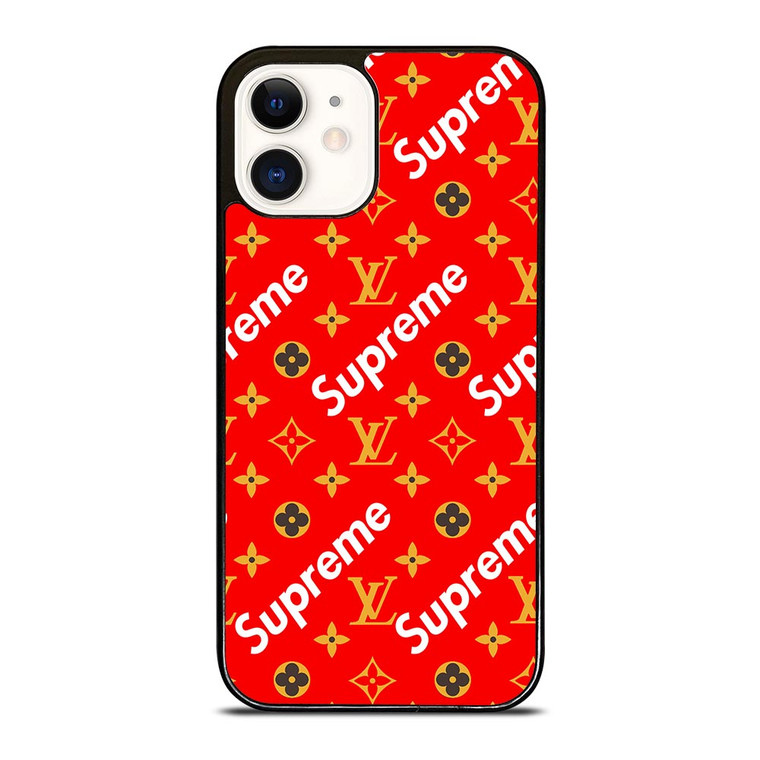 NEW SUPREME RED GOLD PATTERN iPhone 12 Case NEW SUPREME RED GOLD PATTERN iPhone 12 Case
