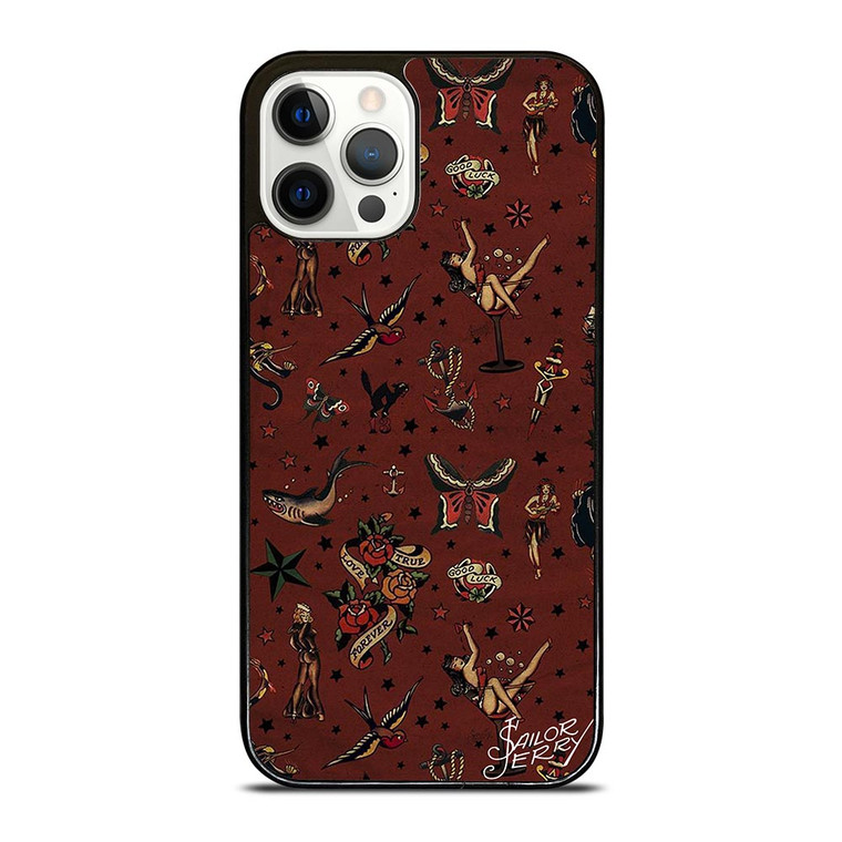SAILOR JERRY TATTOO PATTERN iPhone 12 Pro Case