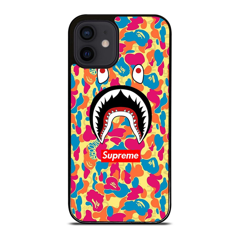 SUPREME BAPE CAMO COLOR FULL iPhone 12 Mini Case