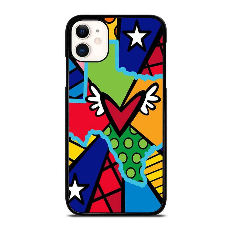 ROMERO BRITTO POP TEXAS MAP iPhone 11 Case
