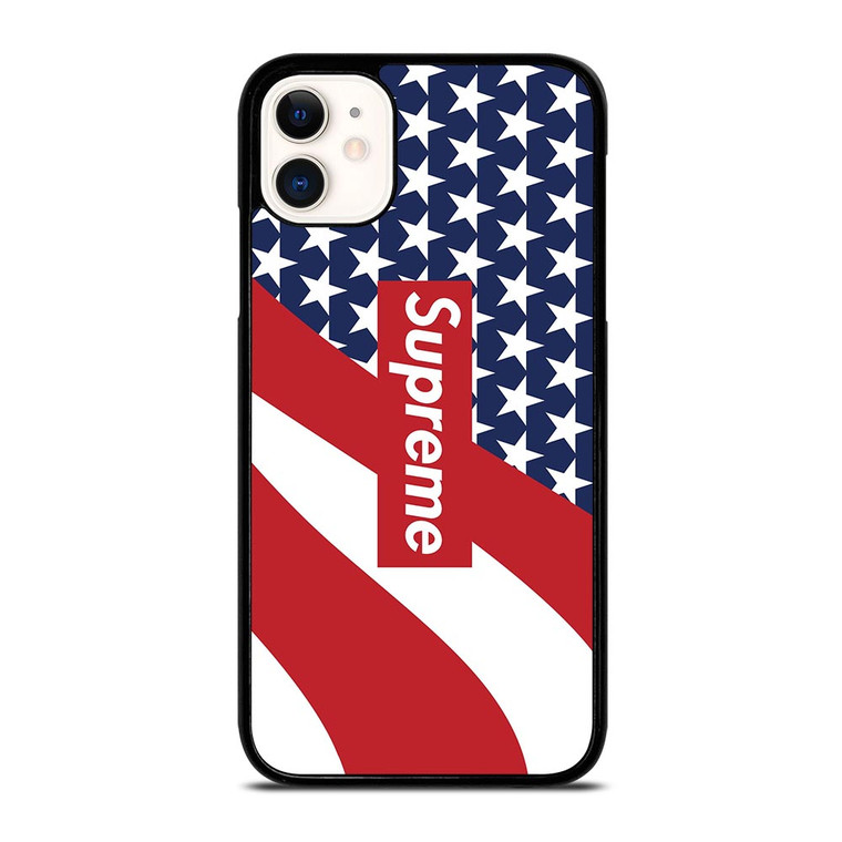 SUPREME LOGO AMERICAN FLAG iPhone 11 Case
