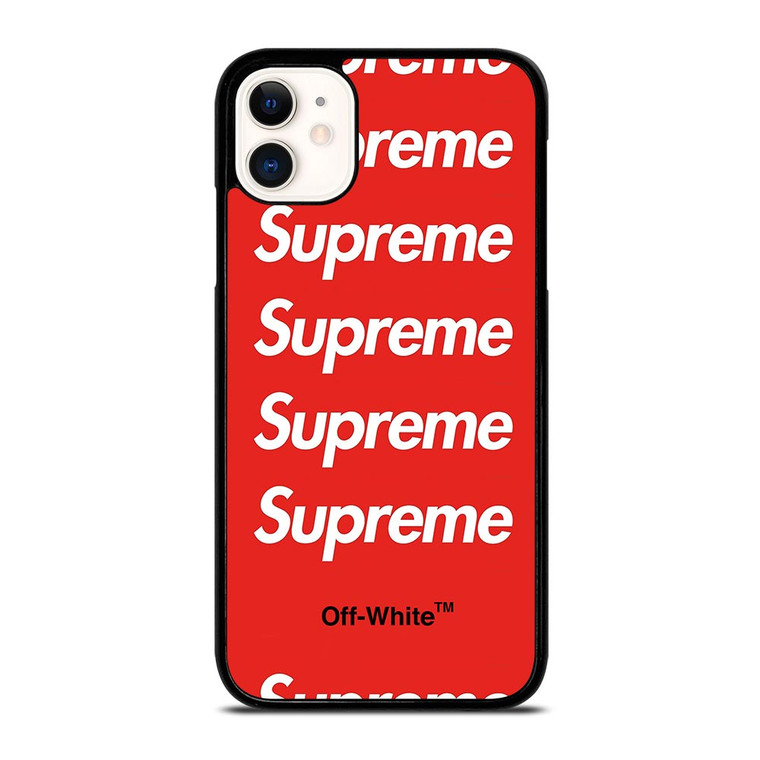 SUPREME RED OFF WHITE iPhone 11 Case