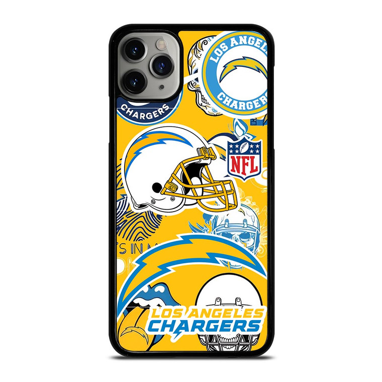 LOS ANGELES CHARGERS NFL STICKER BOMB iPhone 11 Pro Max Case