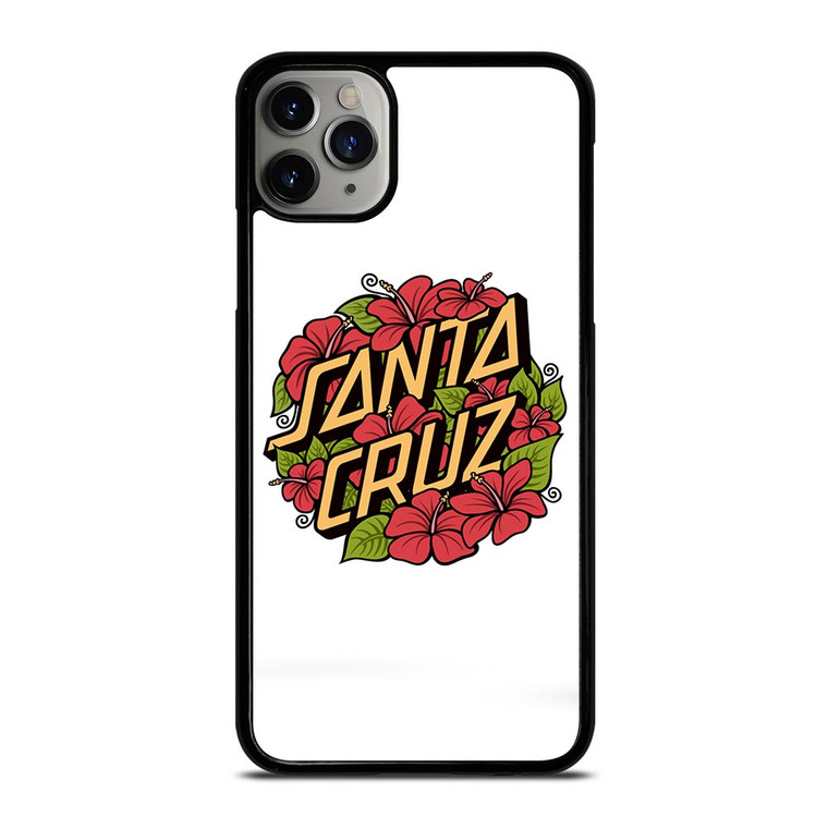 SANTA CRUZ SKATEBOARD FLORAL WHITE iPhone 11 Pro Max Case
