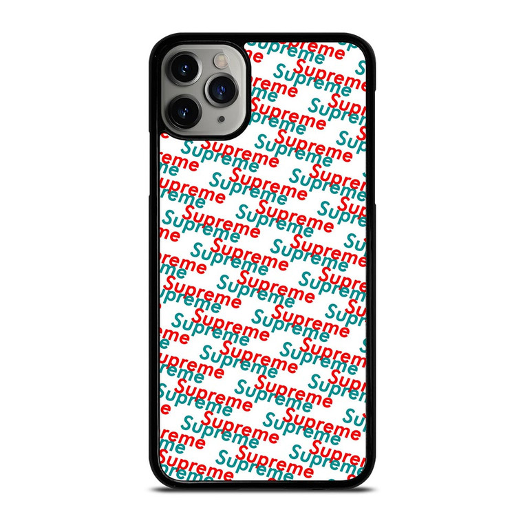 SUPREME RED BLUE PATTERN iPhone 11 Pro Max Case SUPREME RED BLUE PATTERN iPhone 11 Pro Max Case