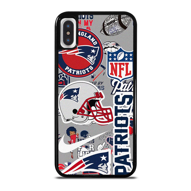 NEW ENGLAND PATRIOTS NFL STICKER BOMB iPhone X / XS Case