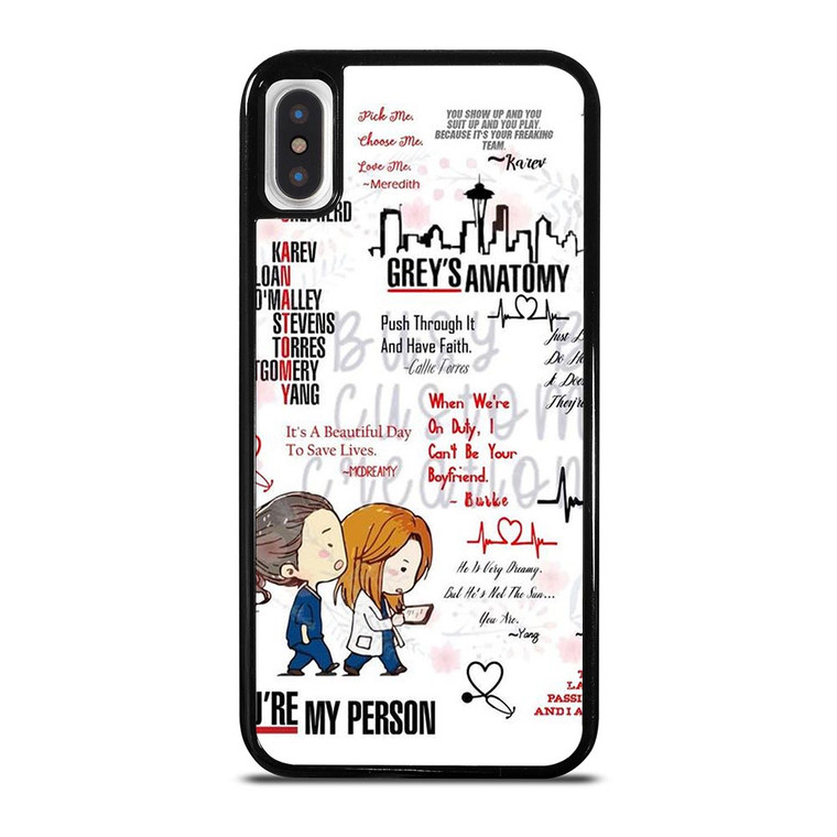 QUOTES OF GREY'S ANATOMY iPhone X / XS Case