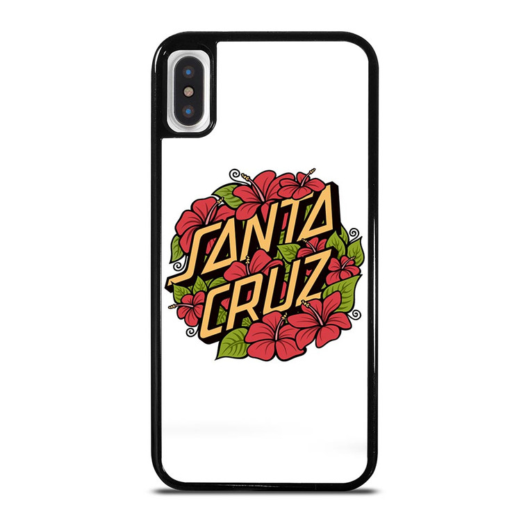 SANTA CRUZ SKATEBOARD FLORAL WHITE iPhone X / XS Case