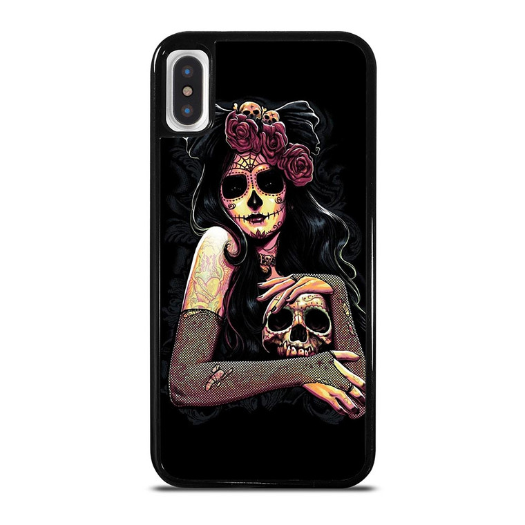 SUGAR SKULL TATTOO GIRL iPhone X / XS Case