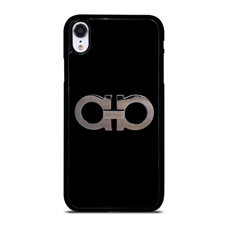SALVATORE FERRAGAMO LOGO BLACK iPhone XR Case