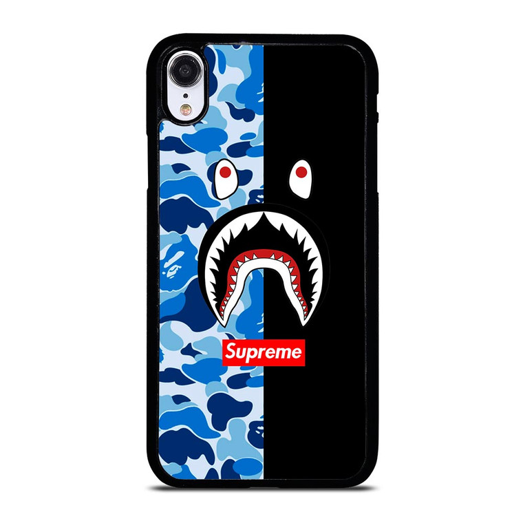 SUPREME BAPE SHARK CAMO BLUE BLACK iPhone XR Case