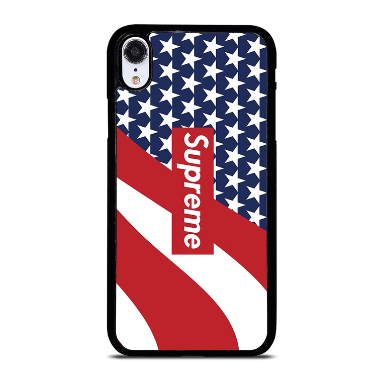 SUPREME LOGO AMERICAN FLAG iPhone XR Case