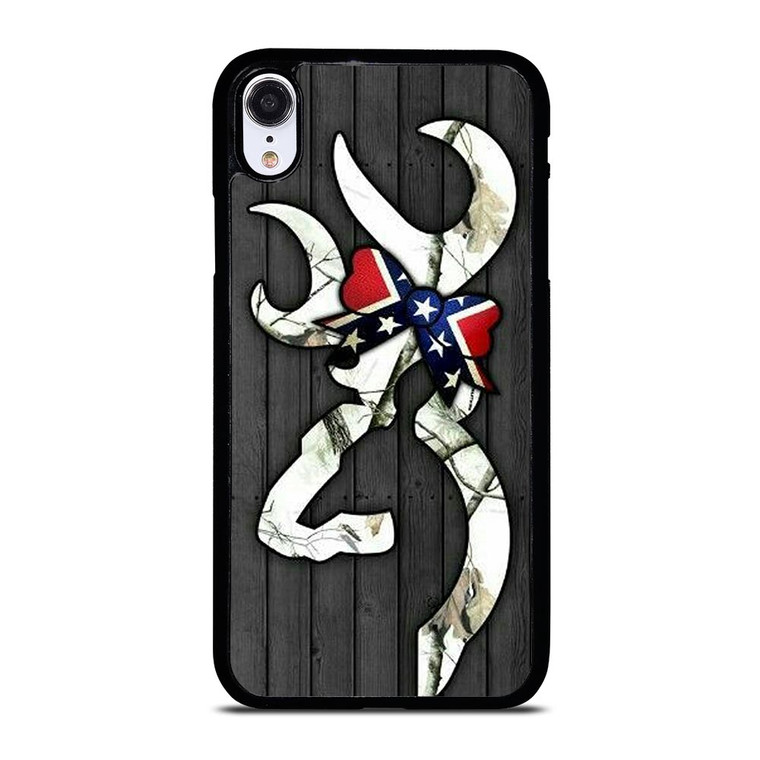 WOODEN CAMO BROWNING LOGO iPhone XR Case