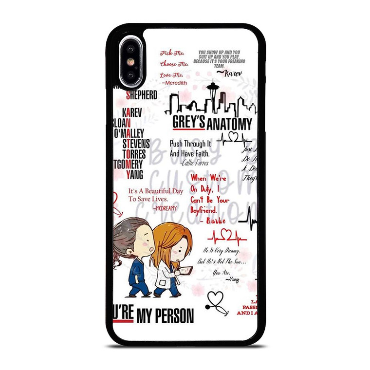 QUOTES OF GREY'S ANATOMY iPhone XS Max Case