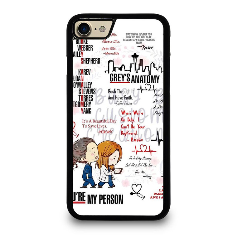 QUOTES OF GREY'S ANATOMY iPhone 7 Case