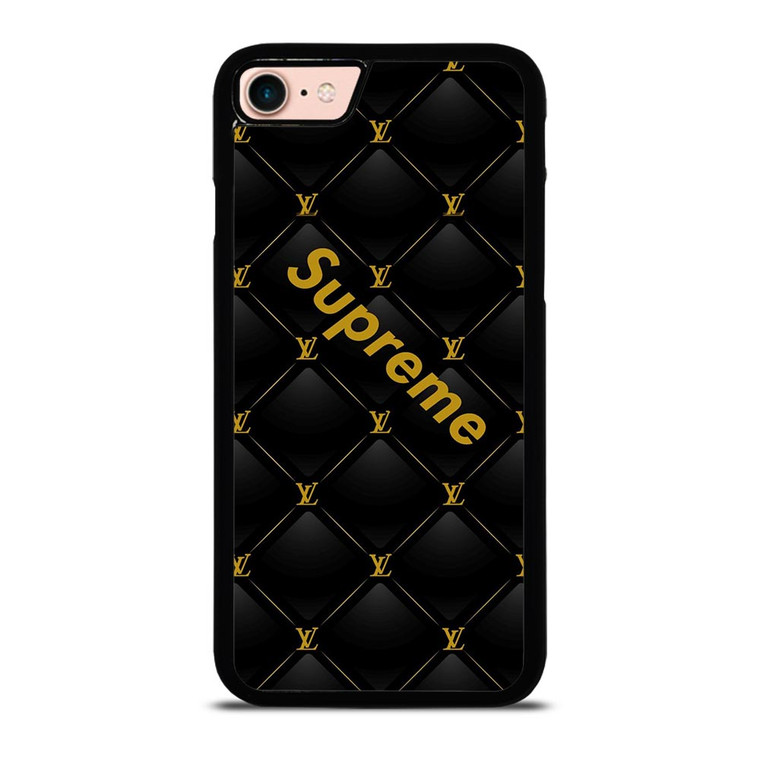 SUPREME BLACK PATTERN GOLD iPhone 8 Case