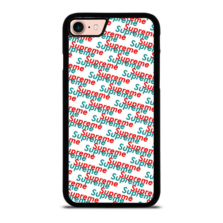 SUPREME RED BLUE PATTERN iPhone 8 Case