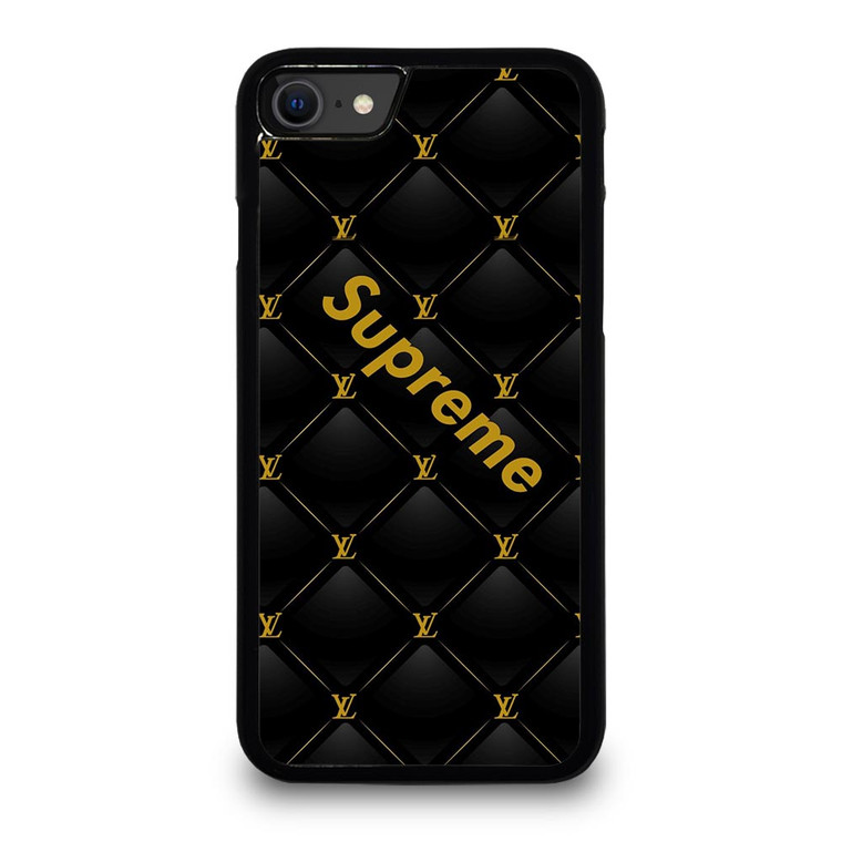 SUPREME BLACK PATTERN GOLD iPhone SE 2020 Case
