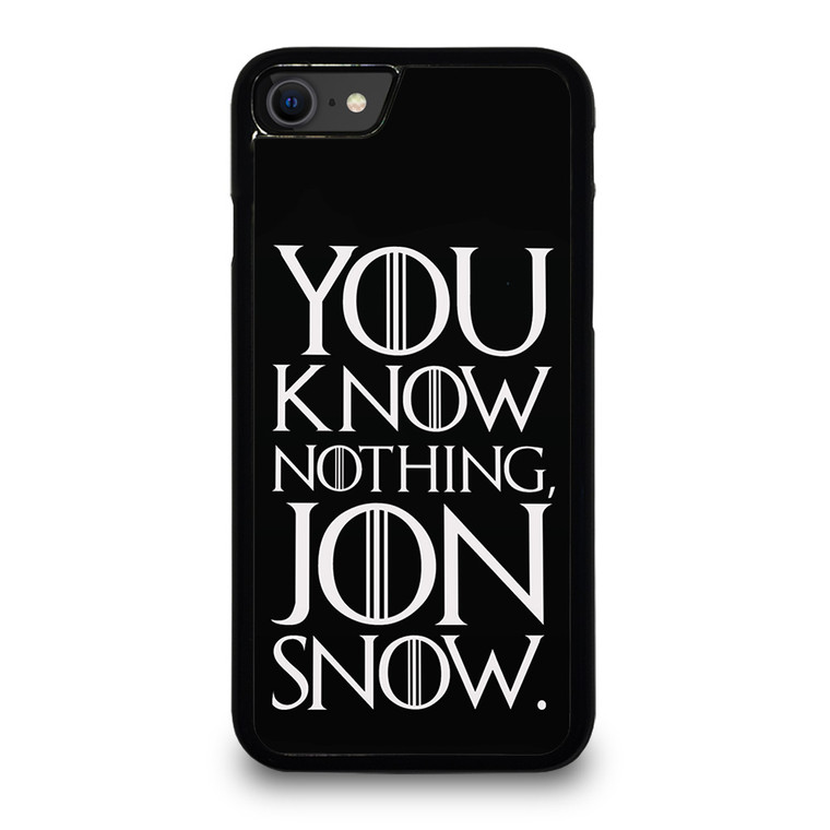 GAME OF THRONES KNOW NOTHING JON SNOW black rubber iPhone SE 2020 Case