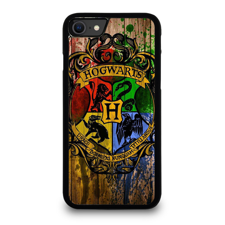 HOGWARTS HARRY POTTER LOGO WOOD iPhone SE 2020 Case
