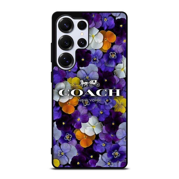 PURPLE FLOWERS COACH NEW YORK Samsung Galaxy S25 Ultra Case PURPLE FLOWERS COACH NEW YORK Samsung Galaxy S25 Ultra Case