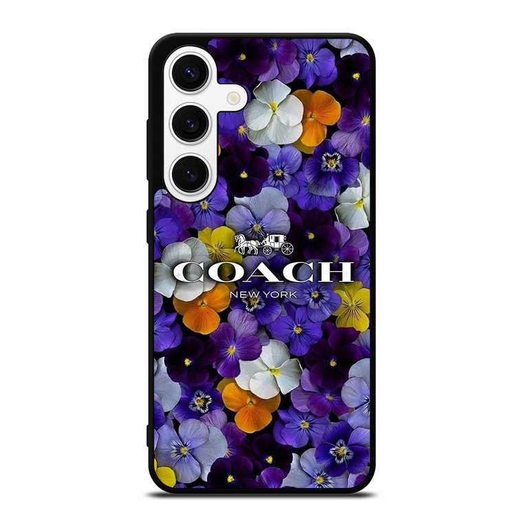 PURPLE FLOWERS COACH NEW YORK Samsung Galaxy S24 Case