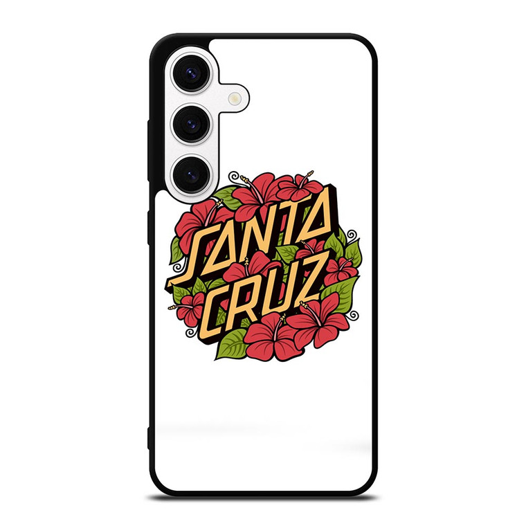 SANTA CRUZ SKATEBOARD FLORAL WHITE Samsung Galaxy S24 Case