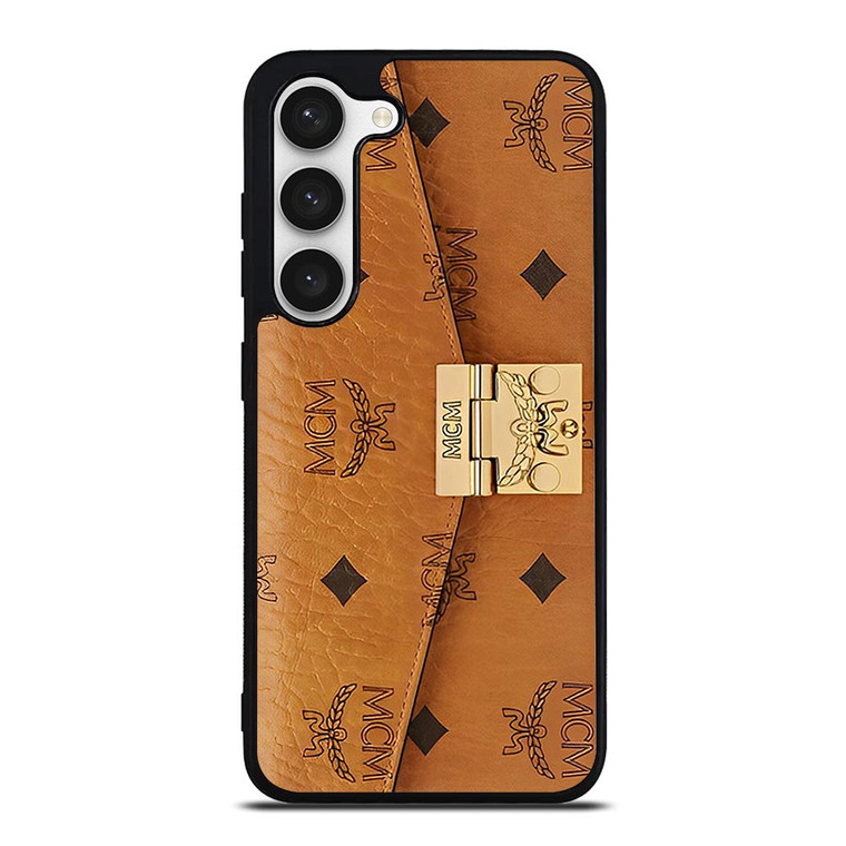 MCM WORLD WIDE BROWN LEATHER  Samsung Galaxy S23 Case