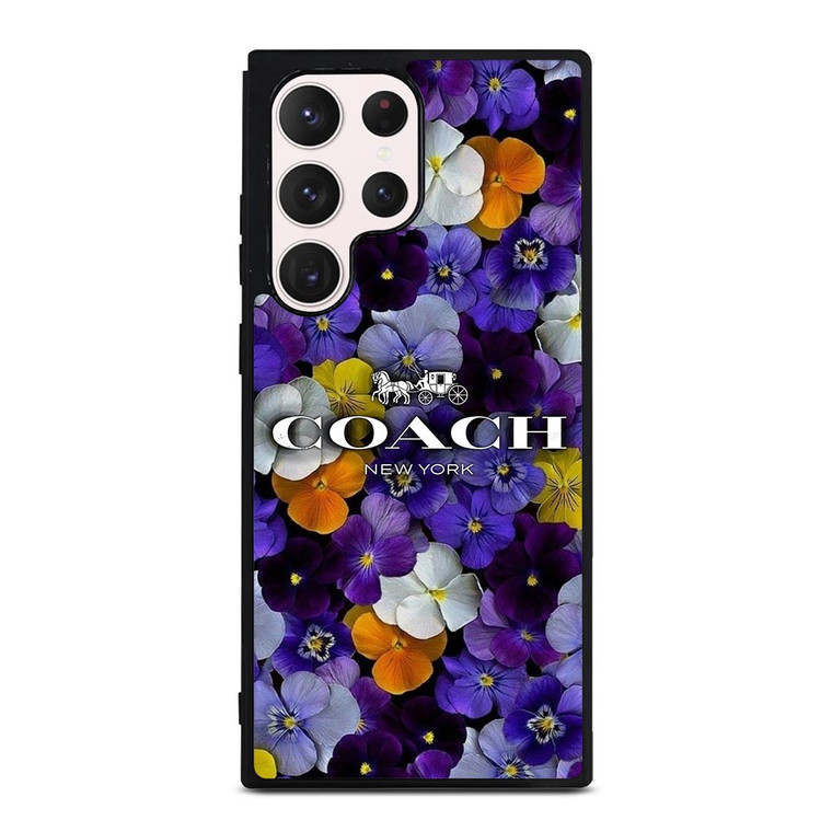 PURPLE FLOWERS COACH NEW YORK Samsung Galaxy S23 Ultra Case PURPLE FLOWERS COACH NEW YORK Samsung Galaxy S23 Ultra Case