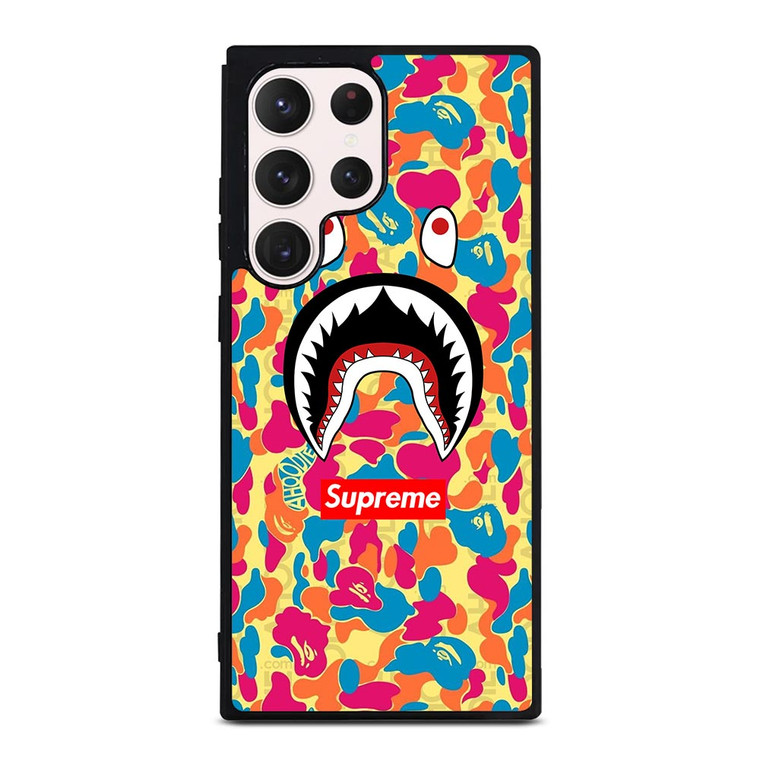 SUPREME BAPE CAMO COLOR FULL Samsung Galaxy S23 Ultra Case