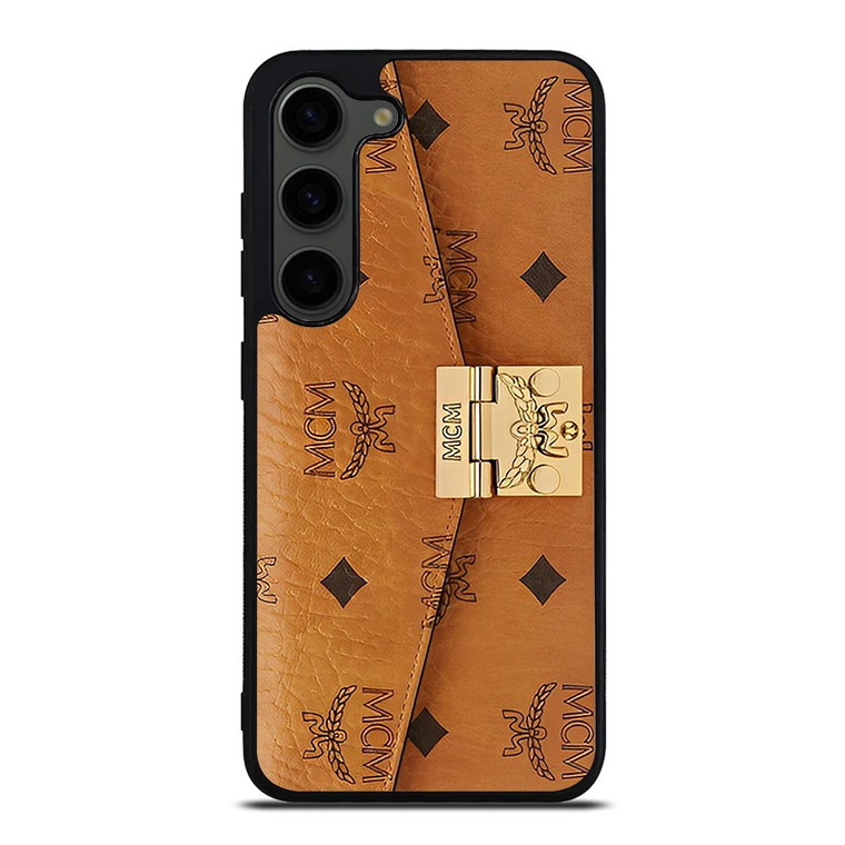 MCM WORLD WIDE BROWN LEATHER Samsung Galaxy S23 Plus Case