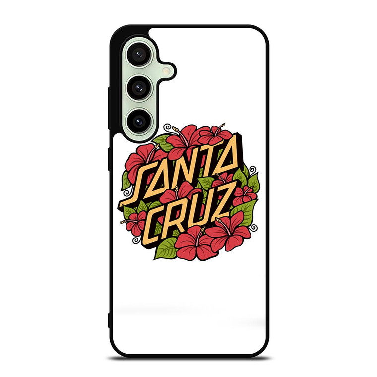 SANTA CRUZ SKATEBOARD FLORAL WHITE Samsung Galaxy S24 FE Case