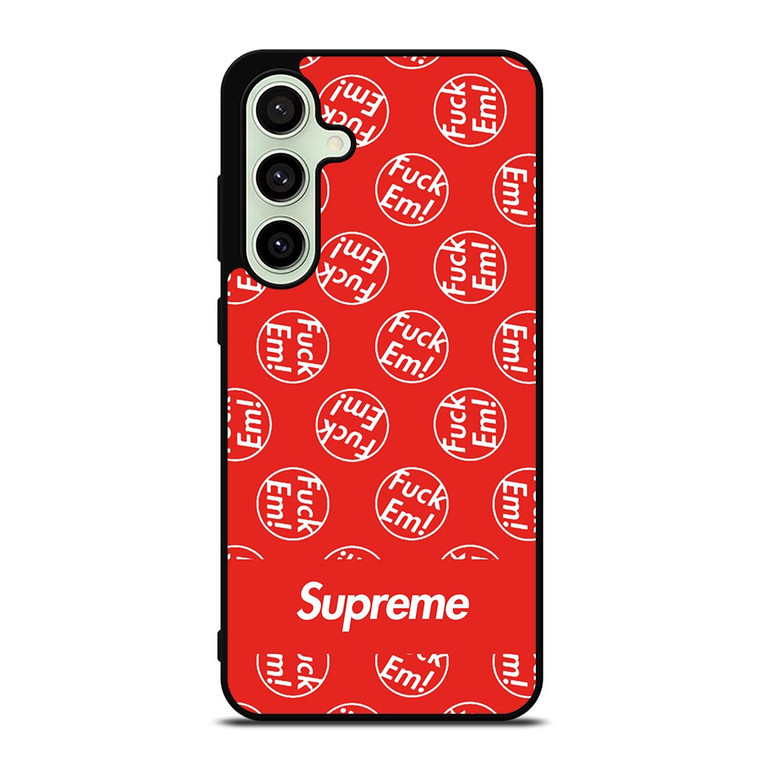 SUPREME FUCK EM PATTERN Samsung Galaxy S24 FE Case