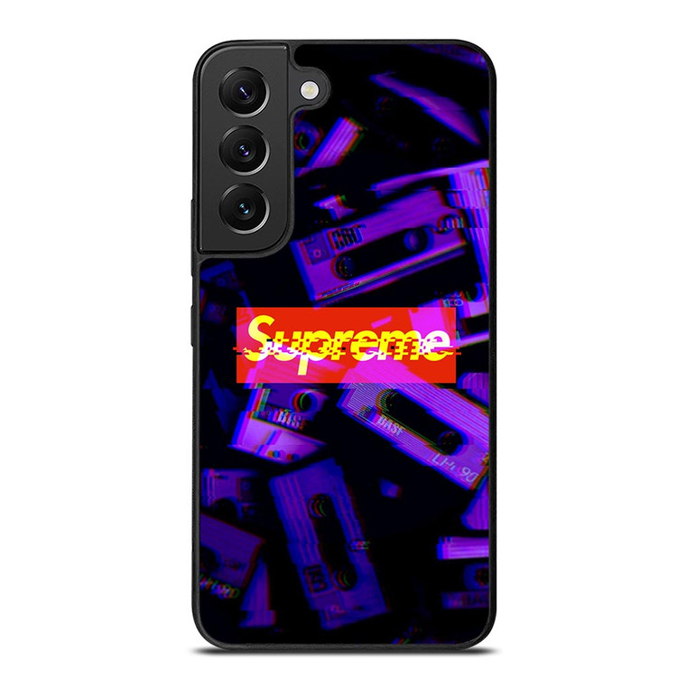 SUPREME PURPLE CASSETTE GLITCH Samsung Galaxy S22 Plus Case