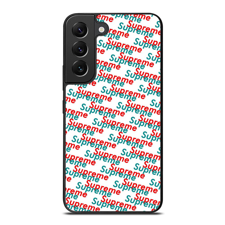 SUPREME RED BLUE PATTERN Samsung Galaxy S22 Plus Case