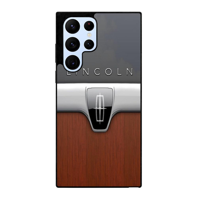 LINCOLN MOTOR WOODEN CHROME LOGO Samsung Galaxy S22 Ultra Case