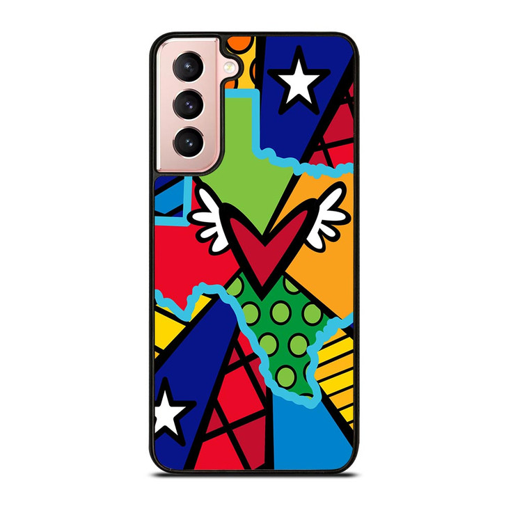 ROMERO BRITTO POP TEXAS MAP Samsung Galaxy S21 Case