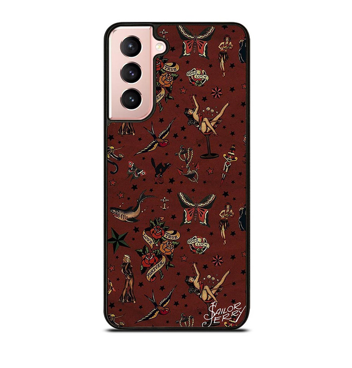 SAILOR JERRY TATTOO PATTERN Samsung Galaxy S21 Case