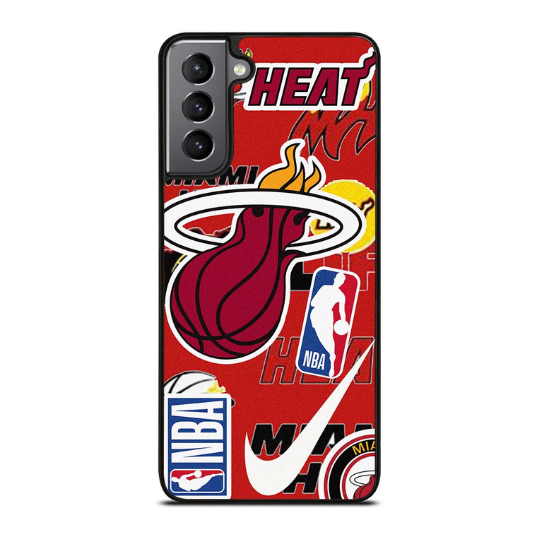 MIAMI HEAT NBA STICKER BOMB Samsung Galaxy S21 Plus Case