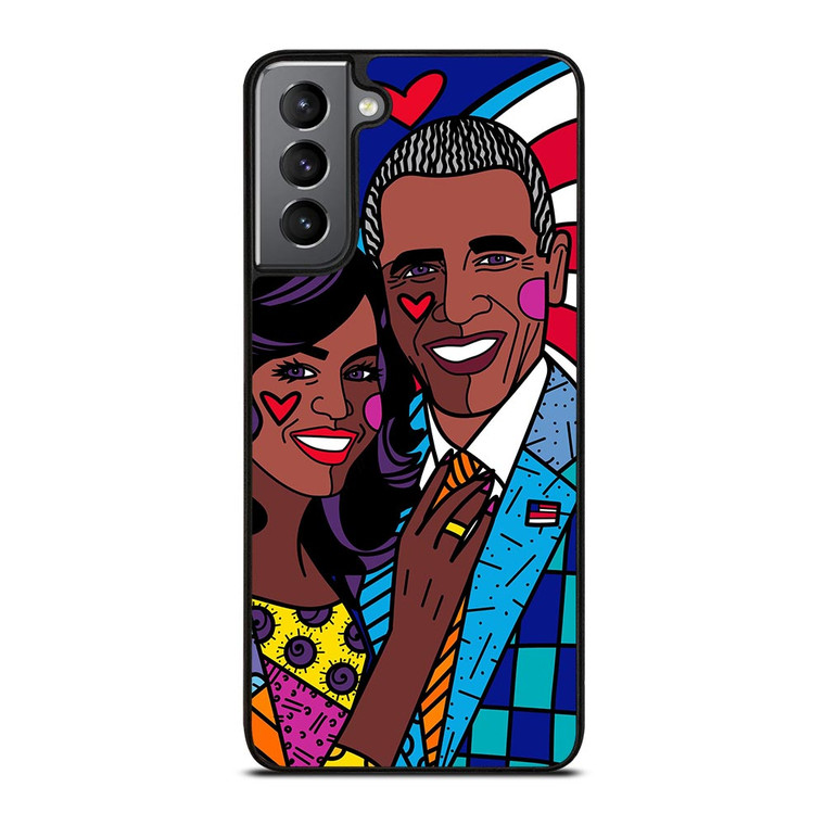 ROMERO BRITTO BARACK OBAMA Samsung Galaxy S21 Plus Case