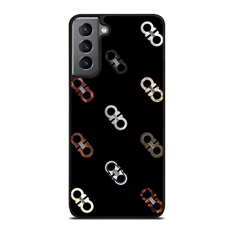 SALVATORE FERRAGAMO LOGO PATTERN Samsung Galaxy S21 Plus Case