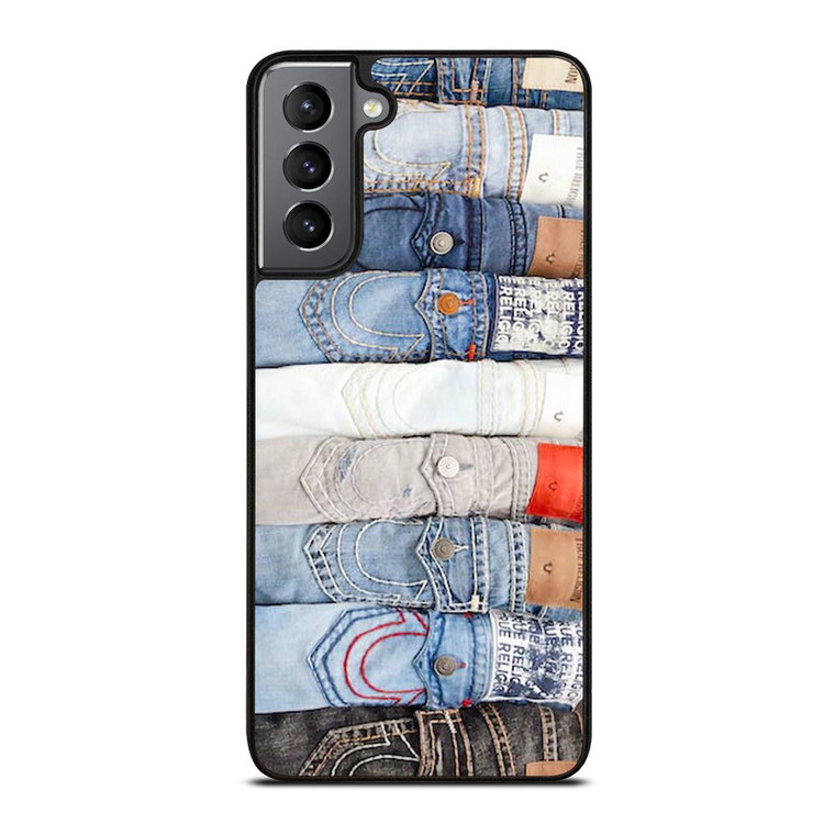 TRUE RELIGION BRAND JEANS COLLAGE Samsung Galaxy S21 Plus Case TRUE RELIGION BRAND JEANS COLLAGE Samsung Galaxy S21 Plus Case